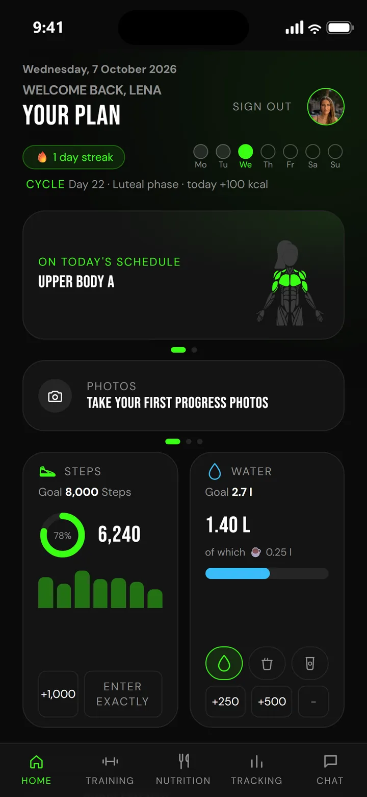 Home in the FitWithNikhil app