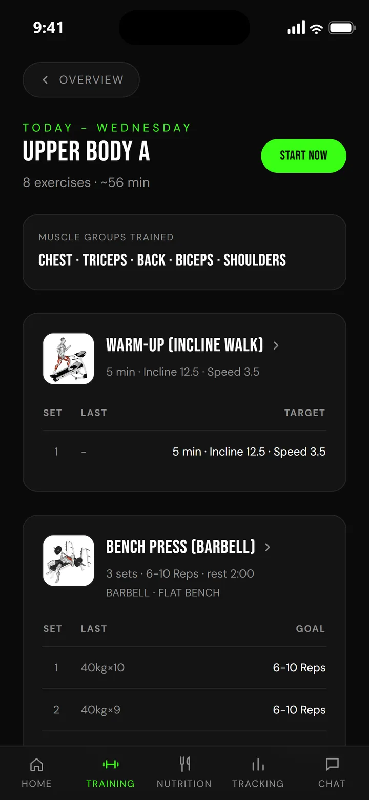 Training in the FitWithNikhil app