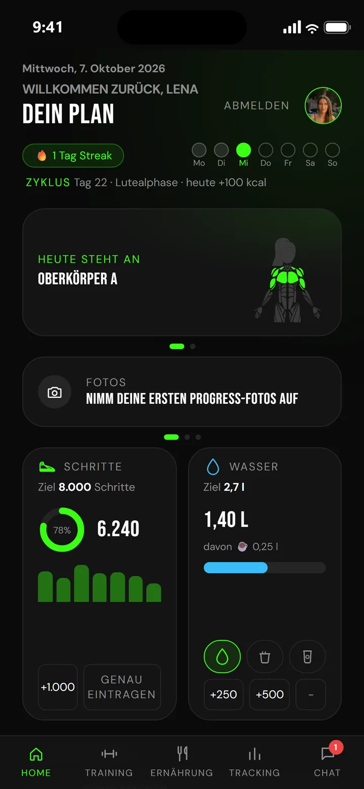 Home in der FitWithNikhil App